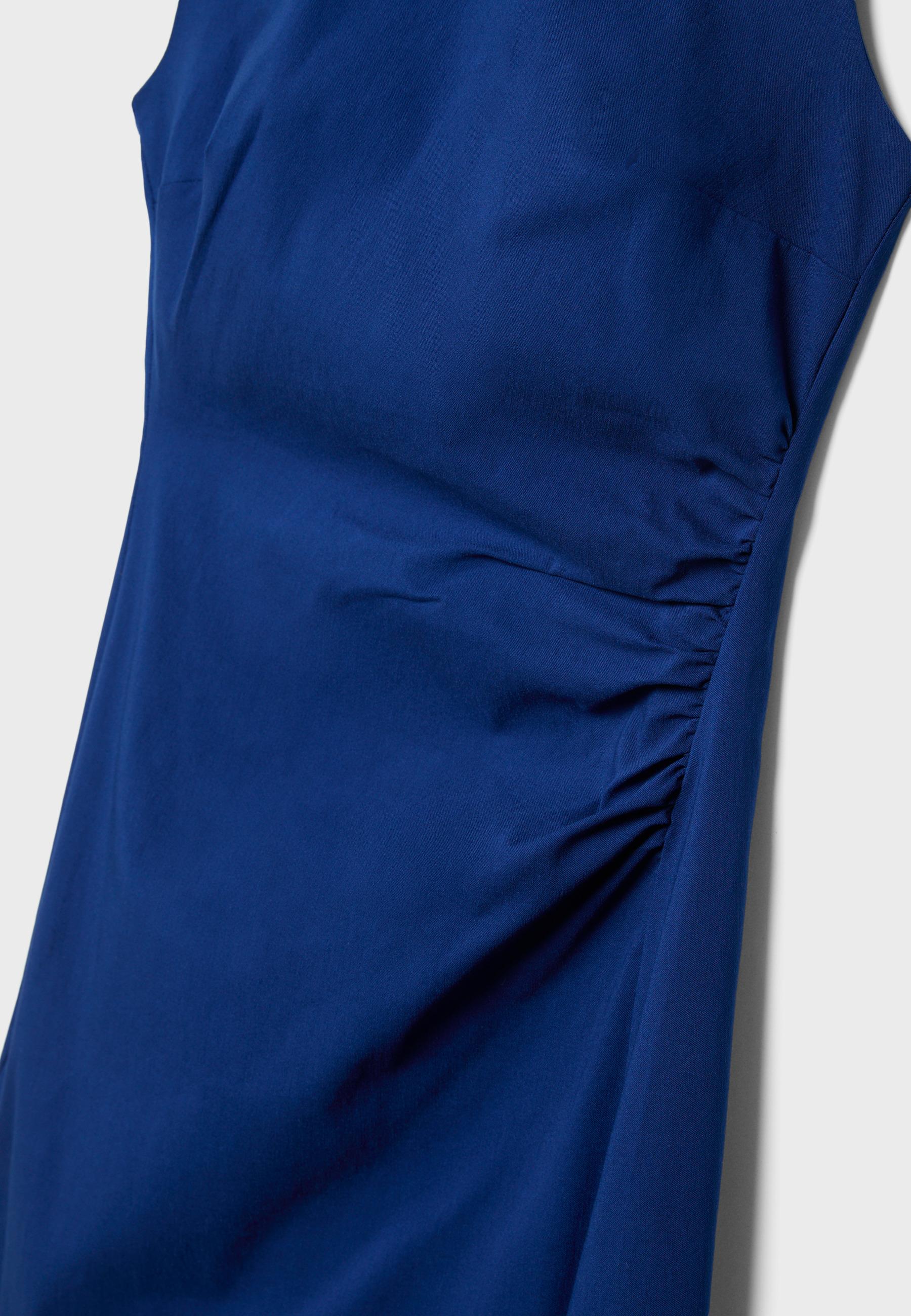 Sleeveless Bengaline midi dress — Navy blue