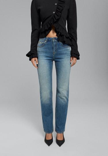 D98 straight-leg vintage effect jeans — MEDIUM BLUE DENIM 3