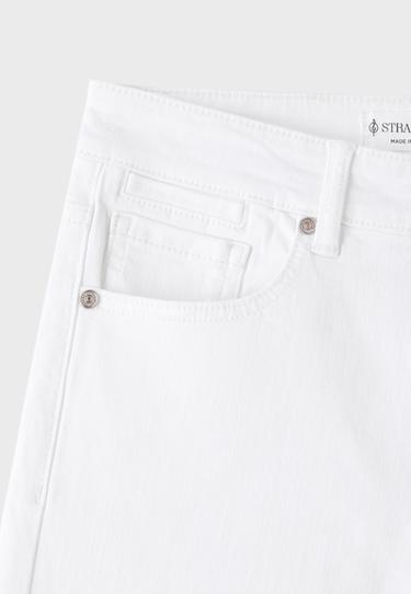 D74 bell bottom jeans with split — White 9