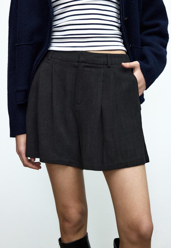 soepele shorts met linnen