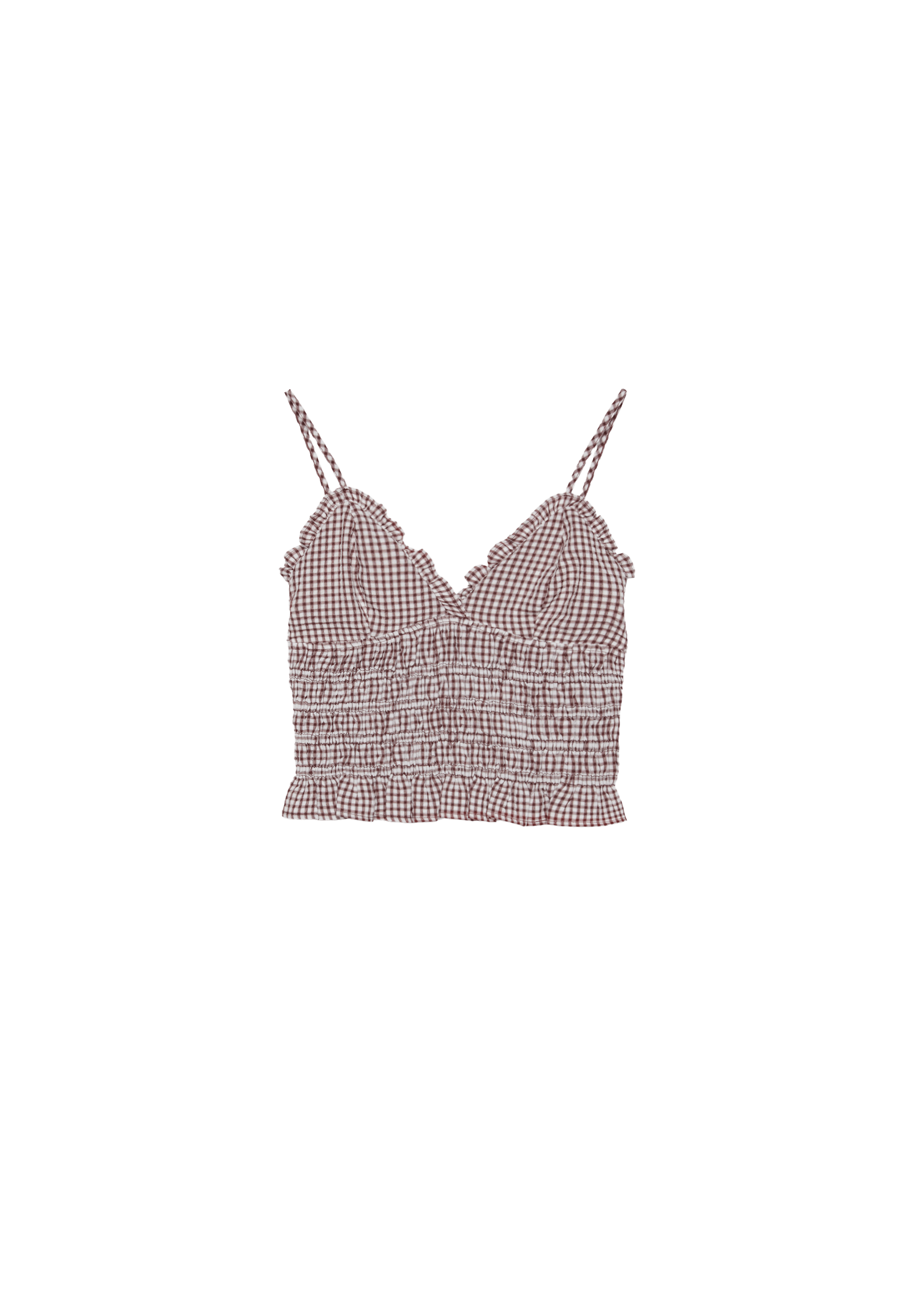 Shirred strap top — Terracotta