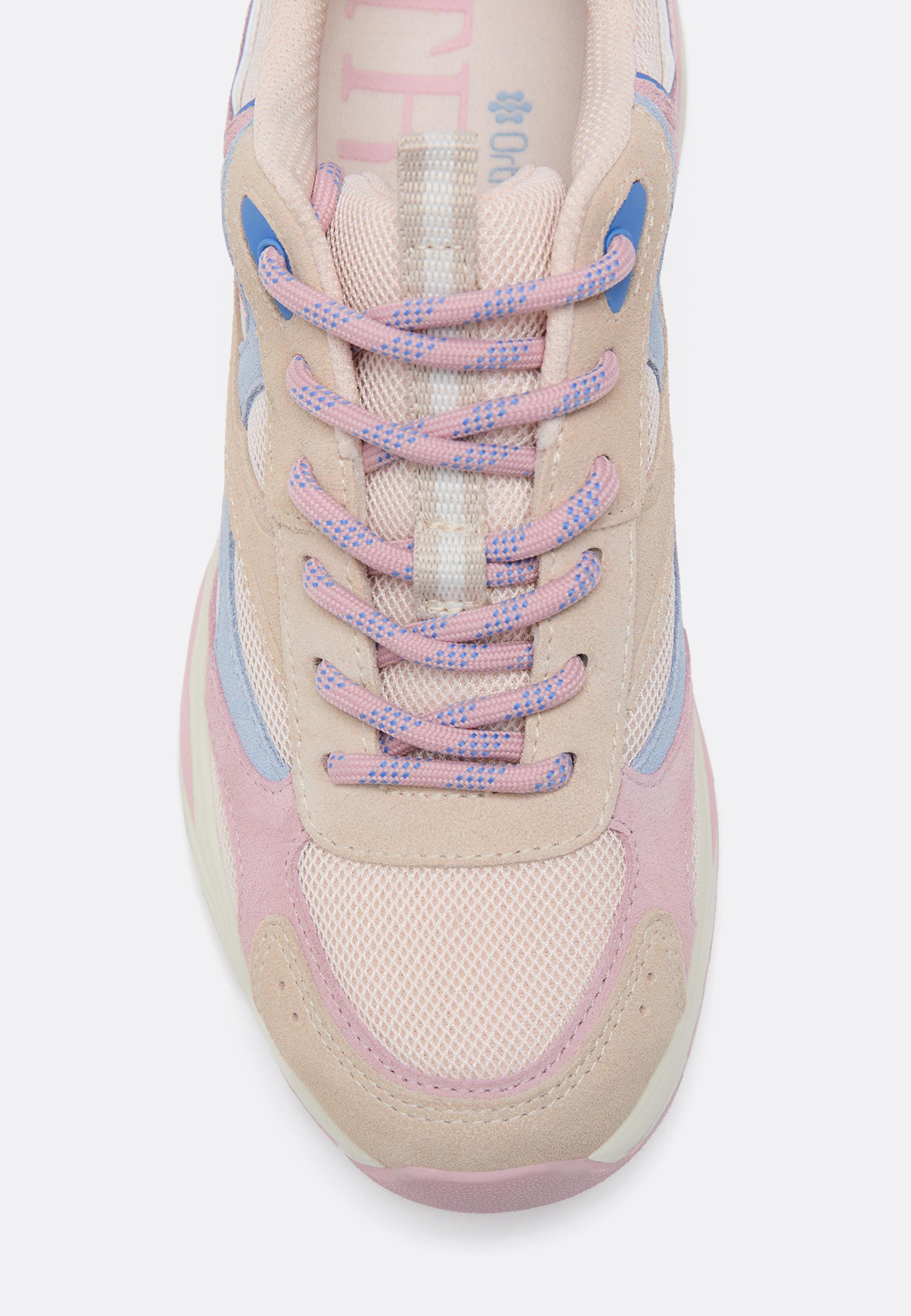 Leather detail trainers — PINK