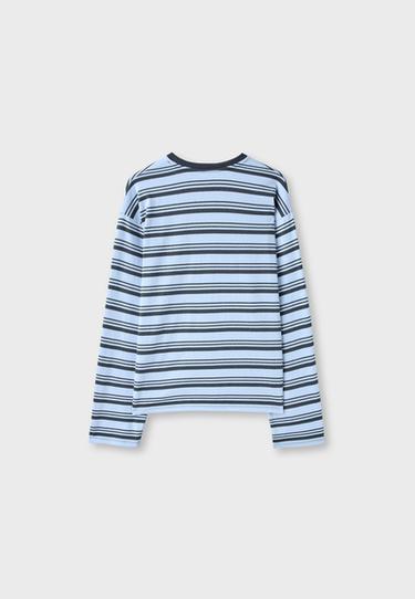Striped long sleeve T-shirt — Sky blue 8