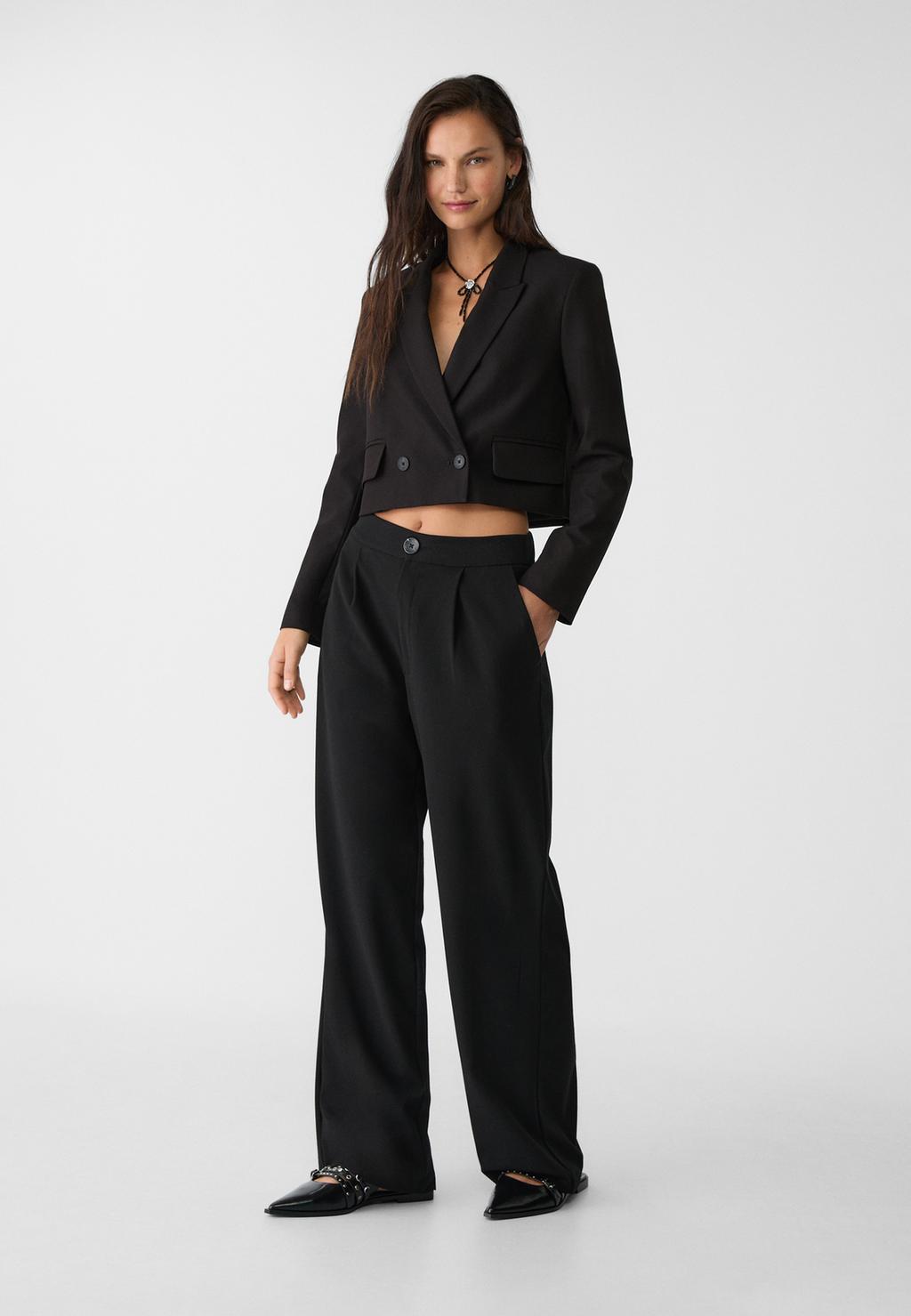 Smart straight-leg trousers