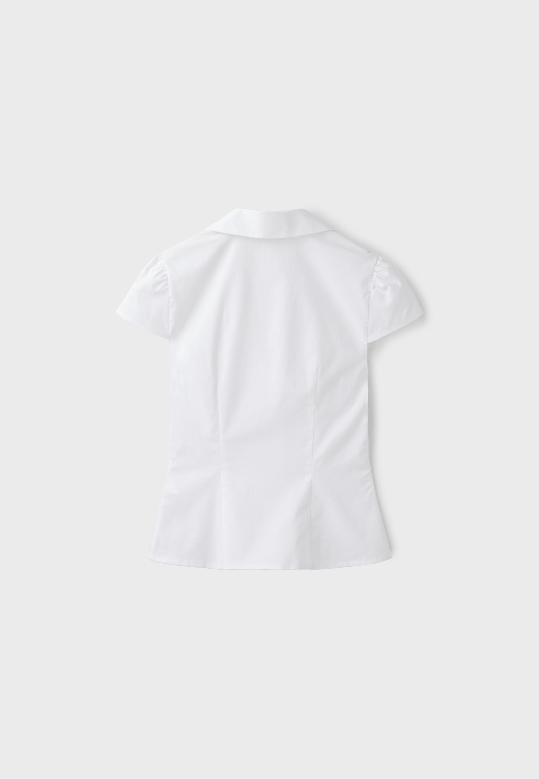Fitted ruffled shirt — White