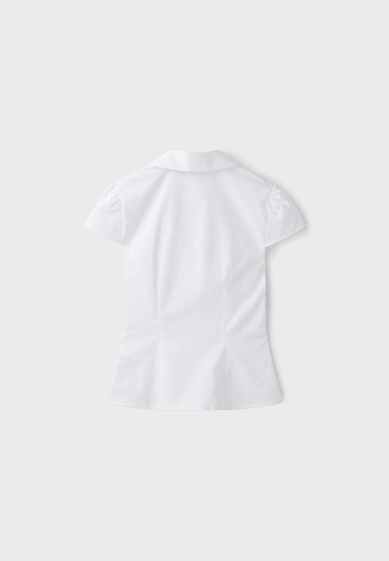 Fitted ruffled shirt — White