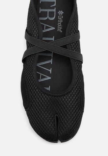 S032 split toecap ballerina trainers — BLACK  5