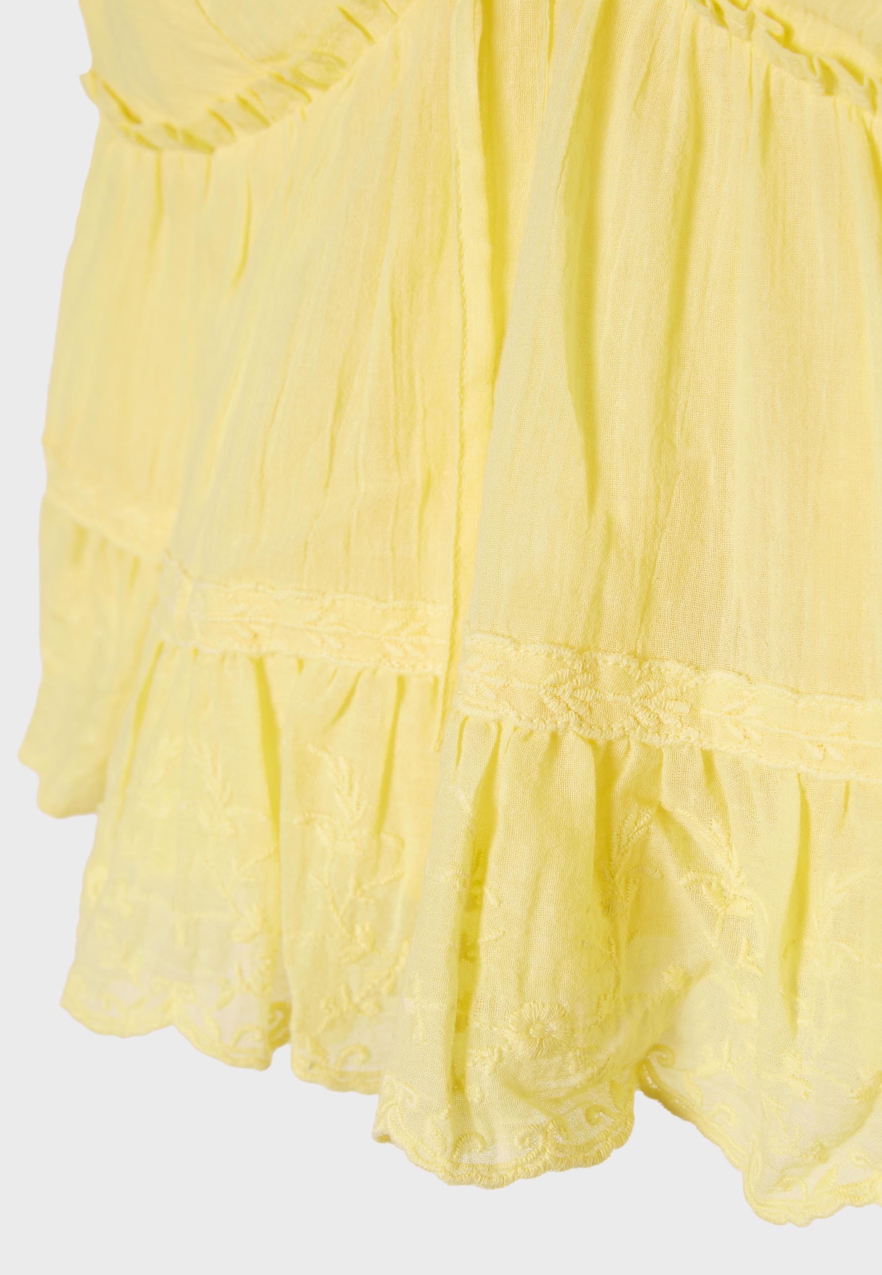 Embroidered flowing strappy top — Gold