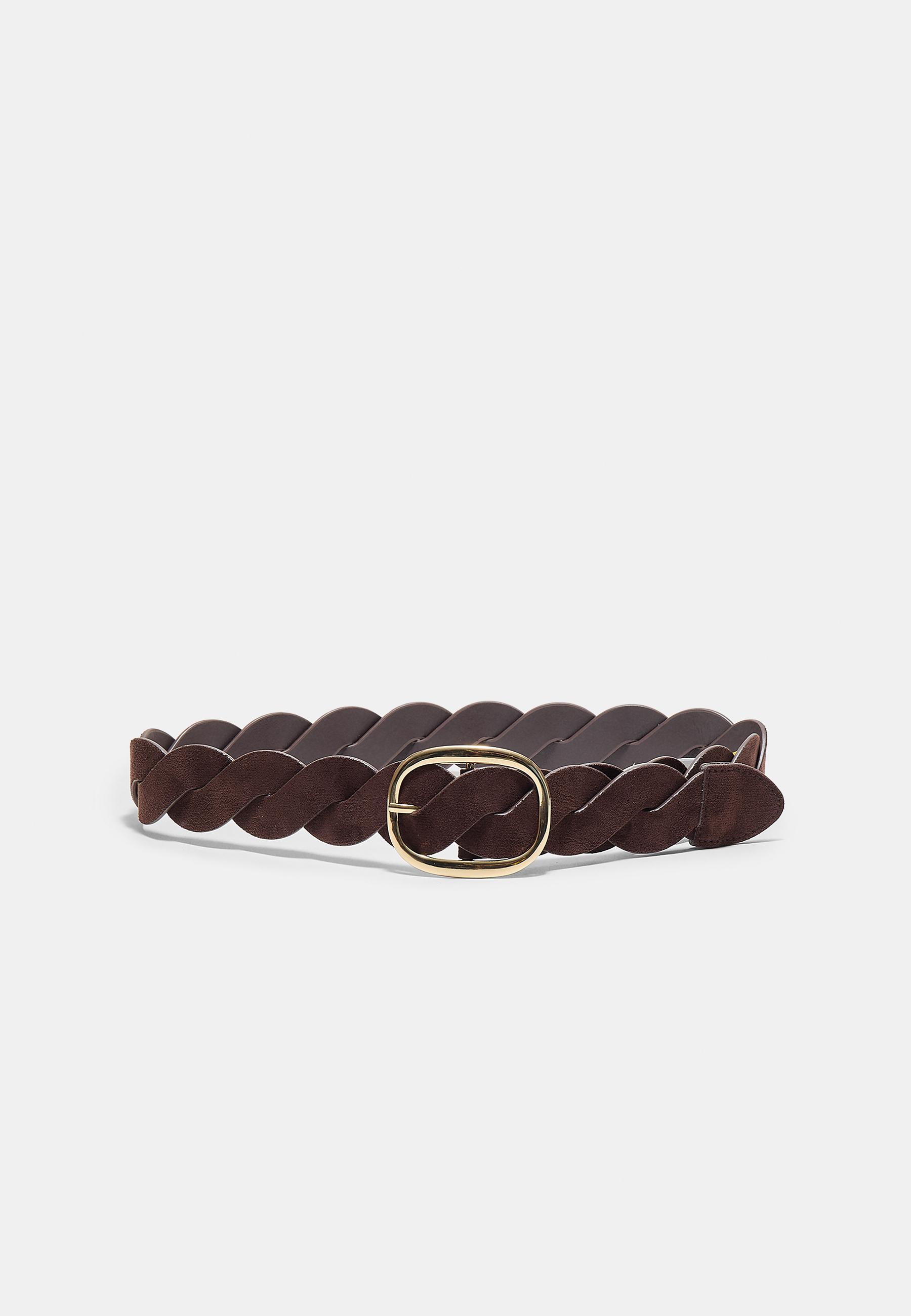 Large braided belt — Brown