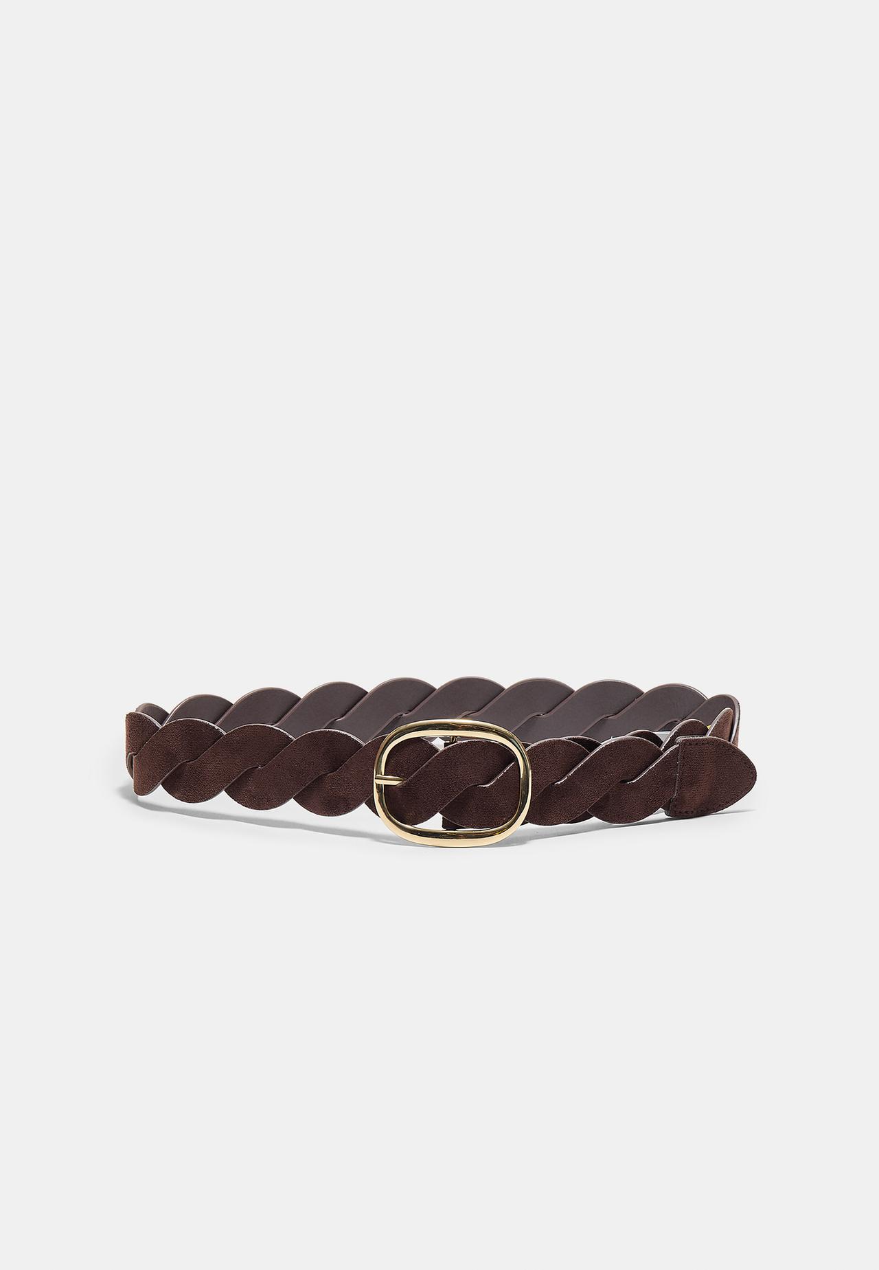 Large braided belt — Brown