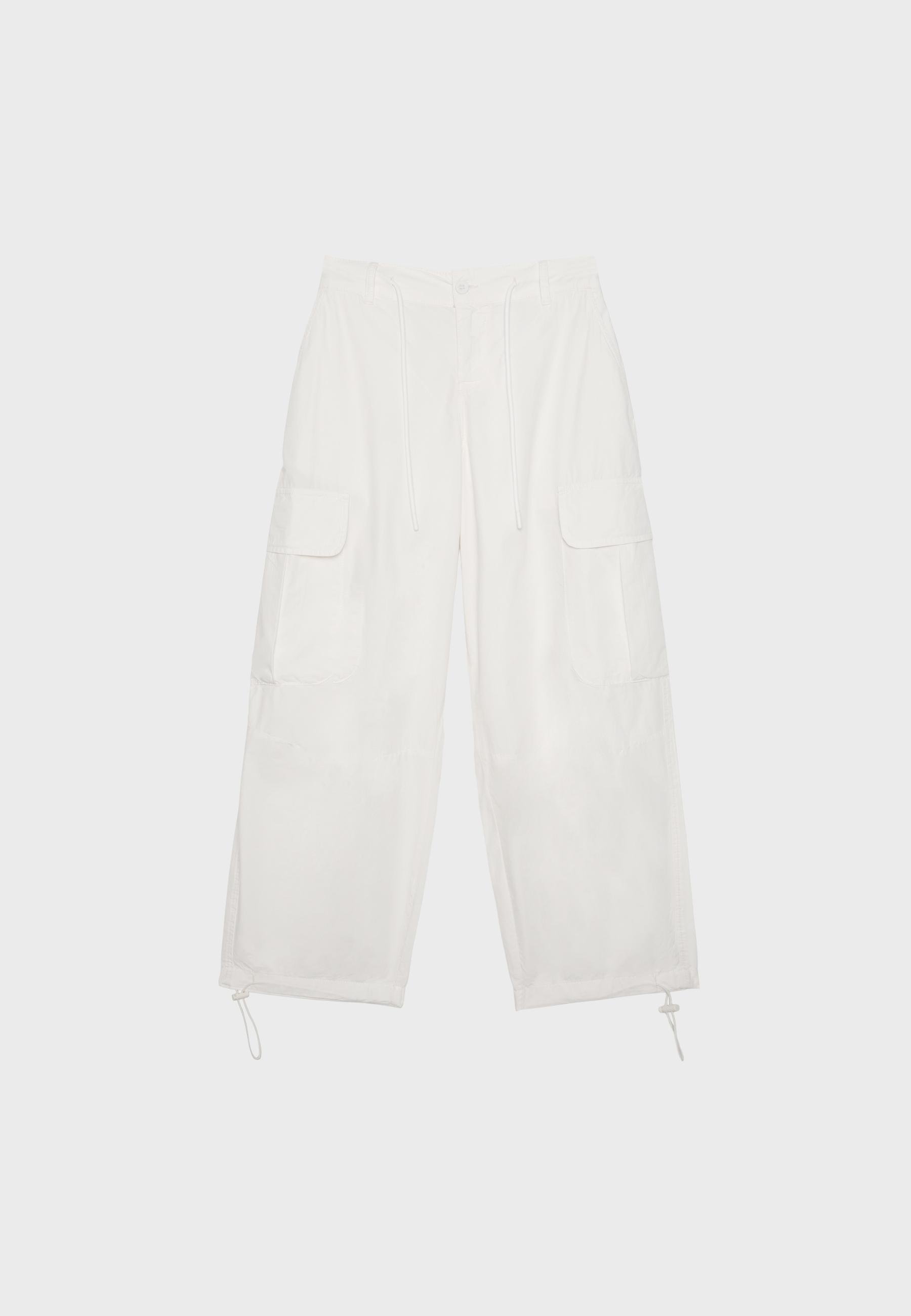 Poplin cargo trousers — Stone