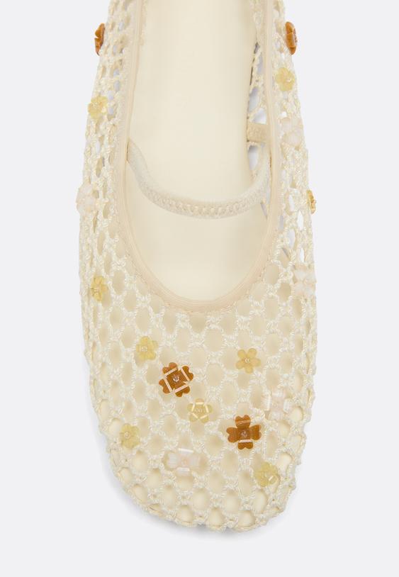 zapatos planos mesh charms