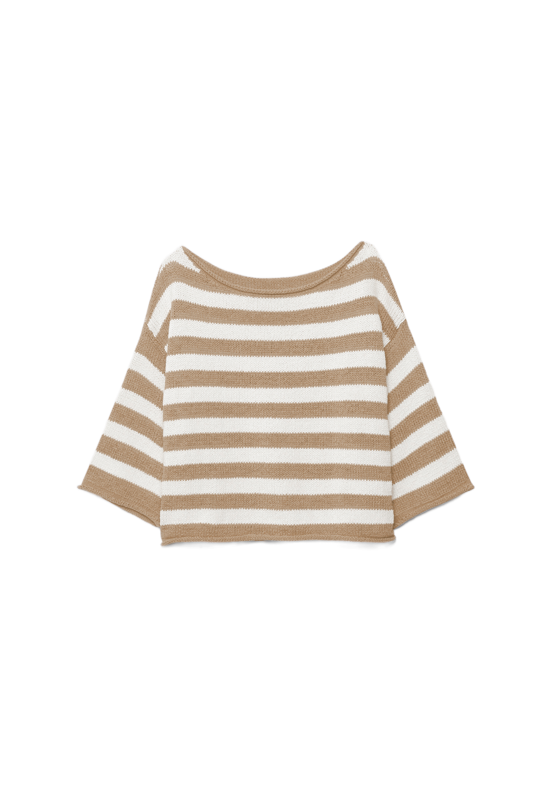 Boat neck knit sweater — Vanilla