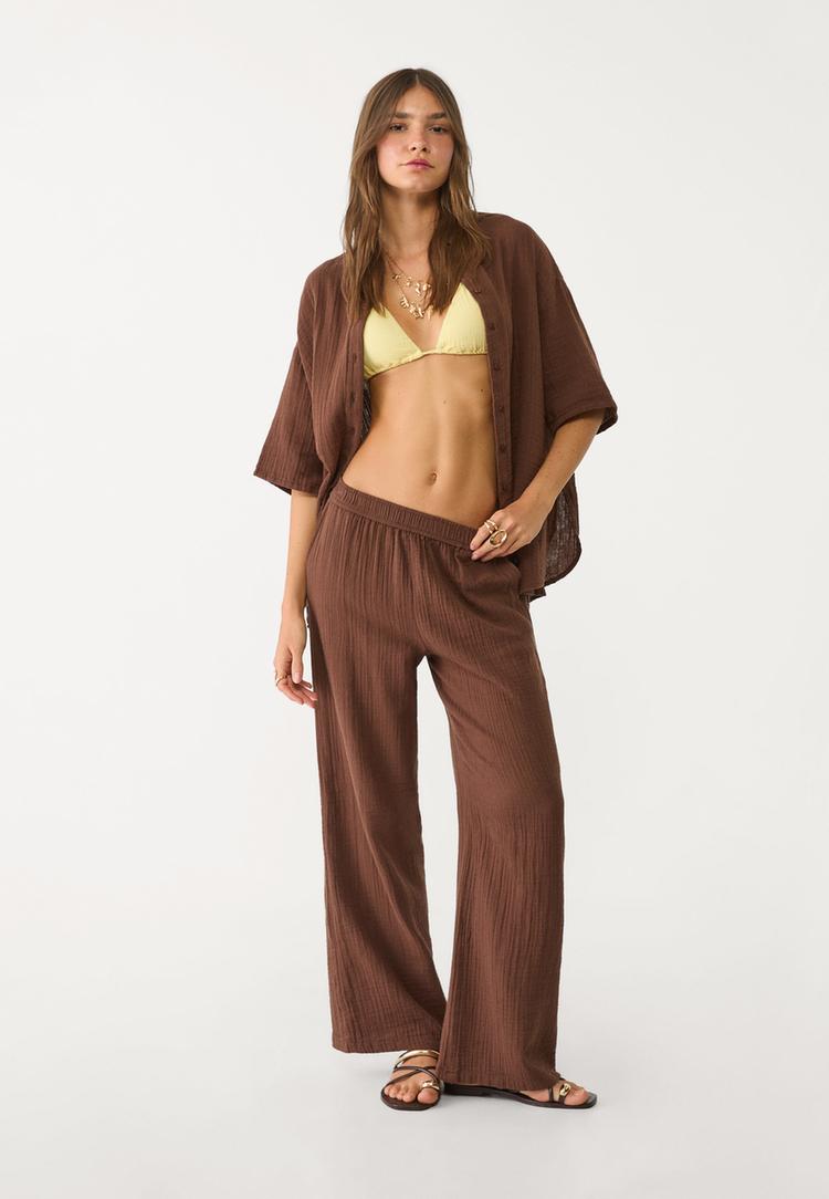pantalon fluido cintura elastica