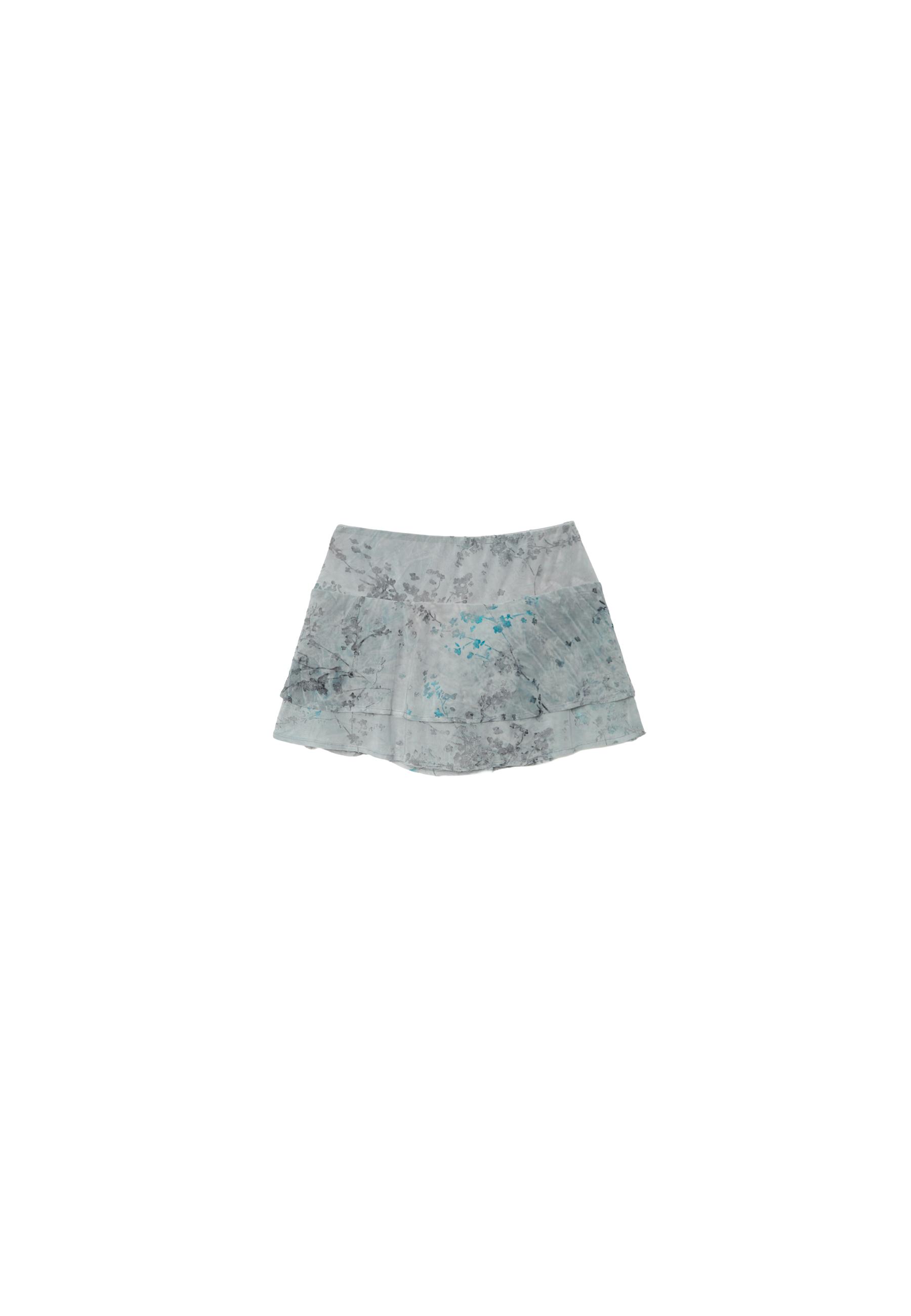 Flocked tulle skort — Grey