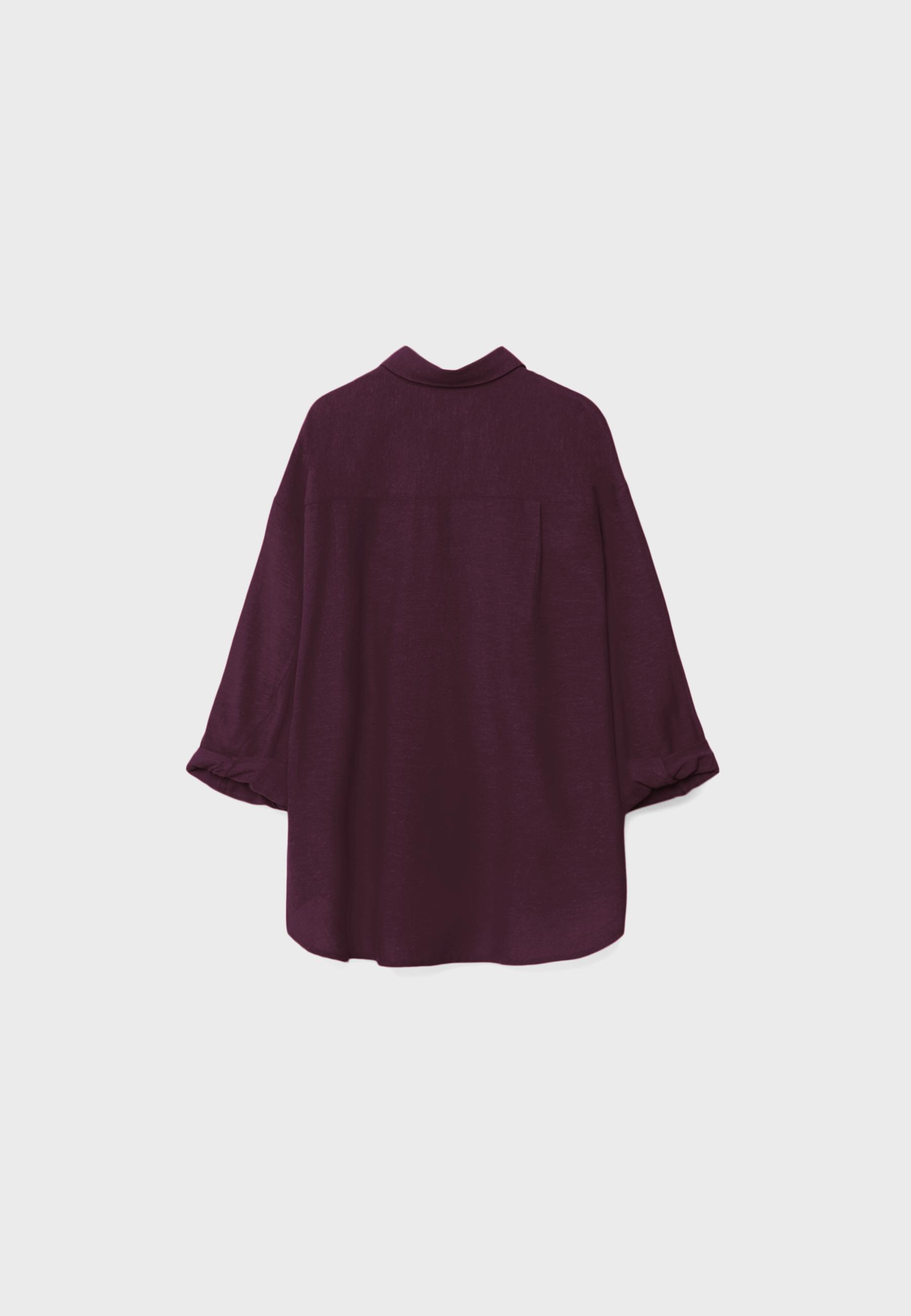 Linen-effect flowing shirt — Purple