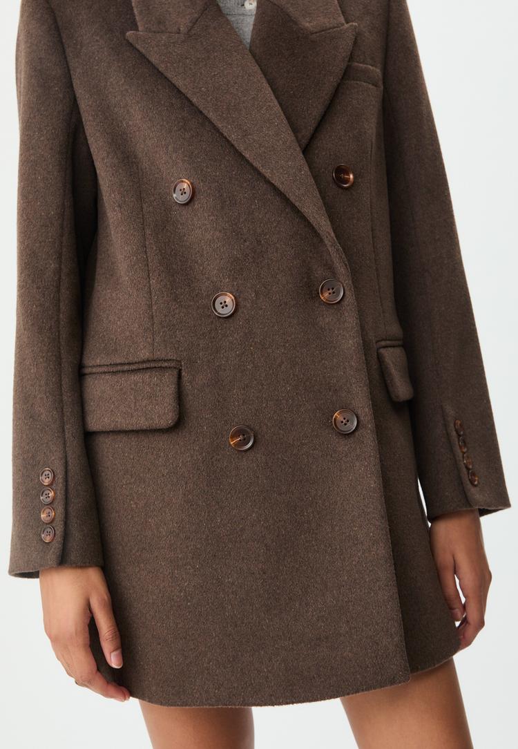 regular fit double breasted coat