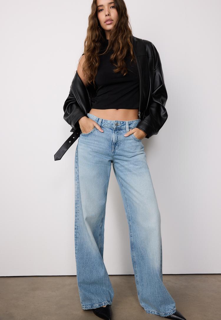 jean taille basse wide leg etoile