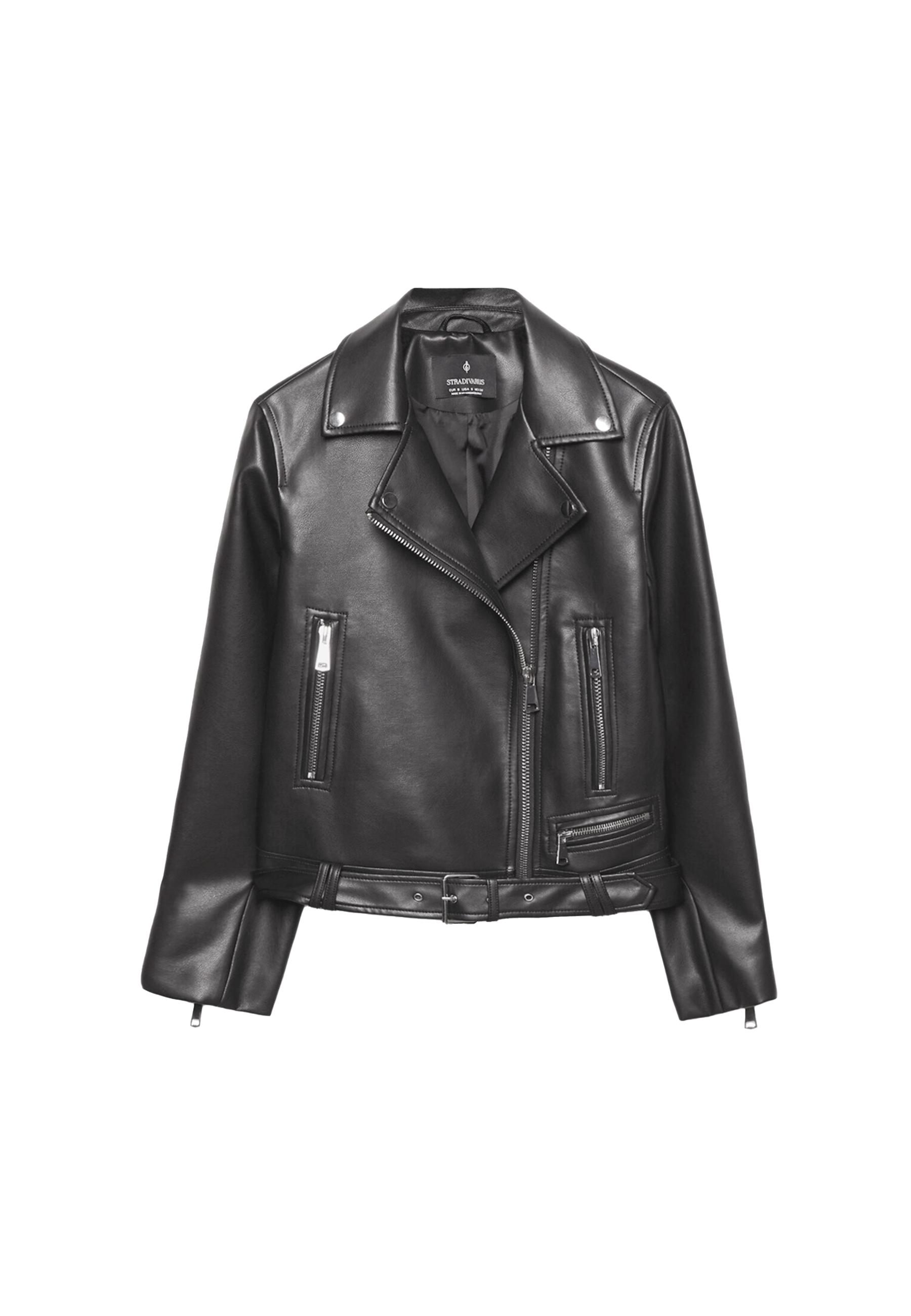 Leather effect biker jacket — Black