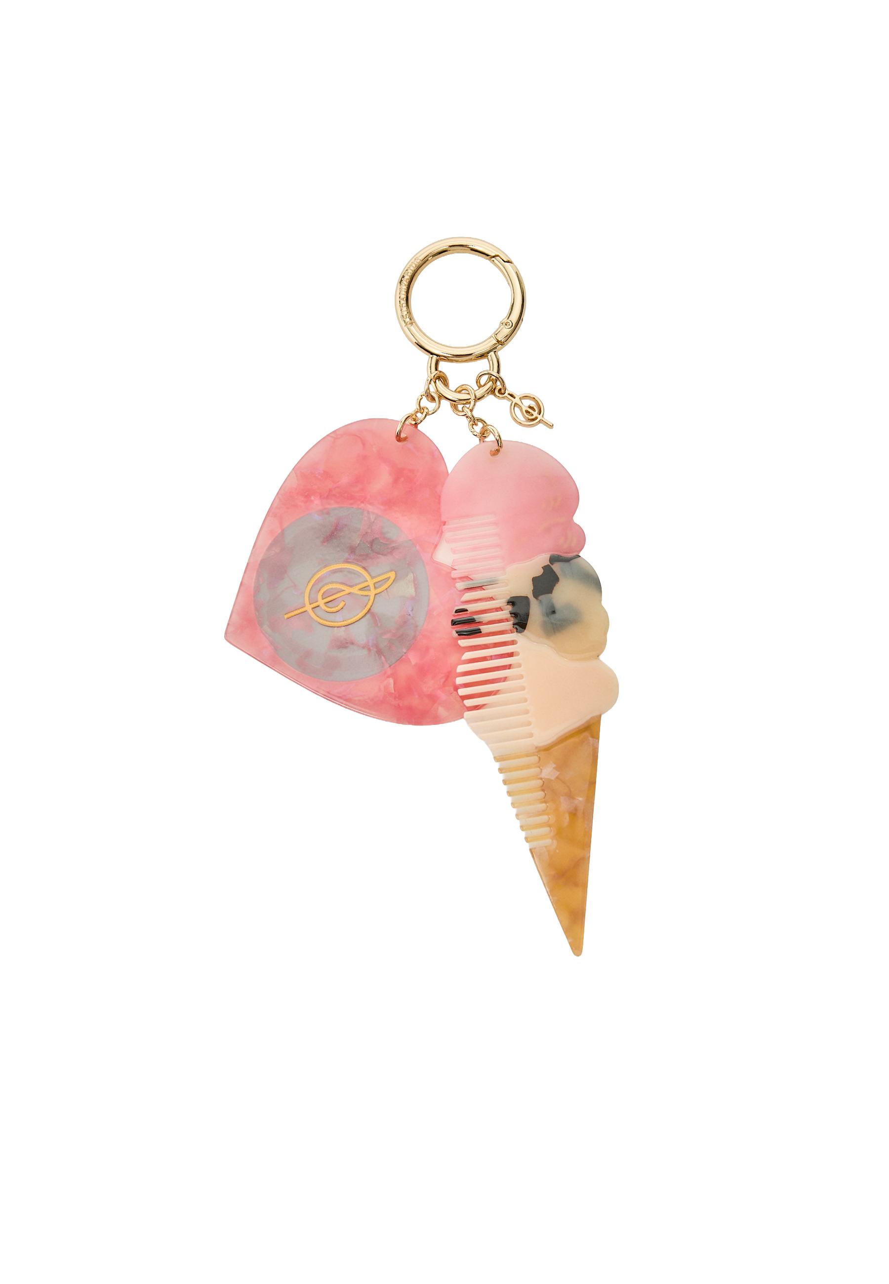 Ice Cream Charm Keyring — Pink