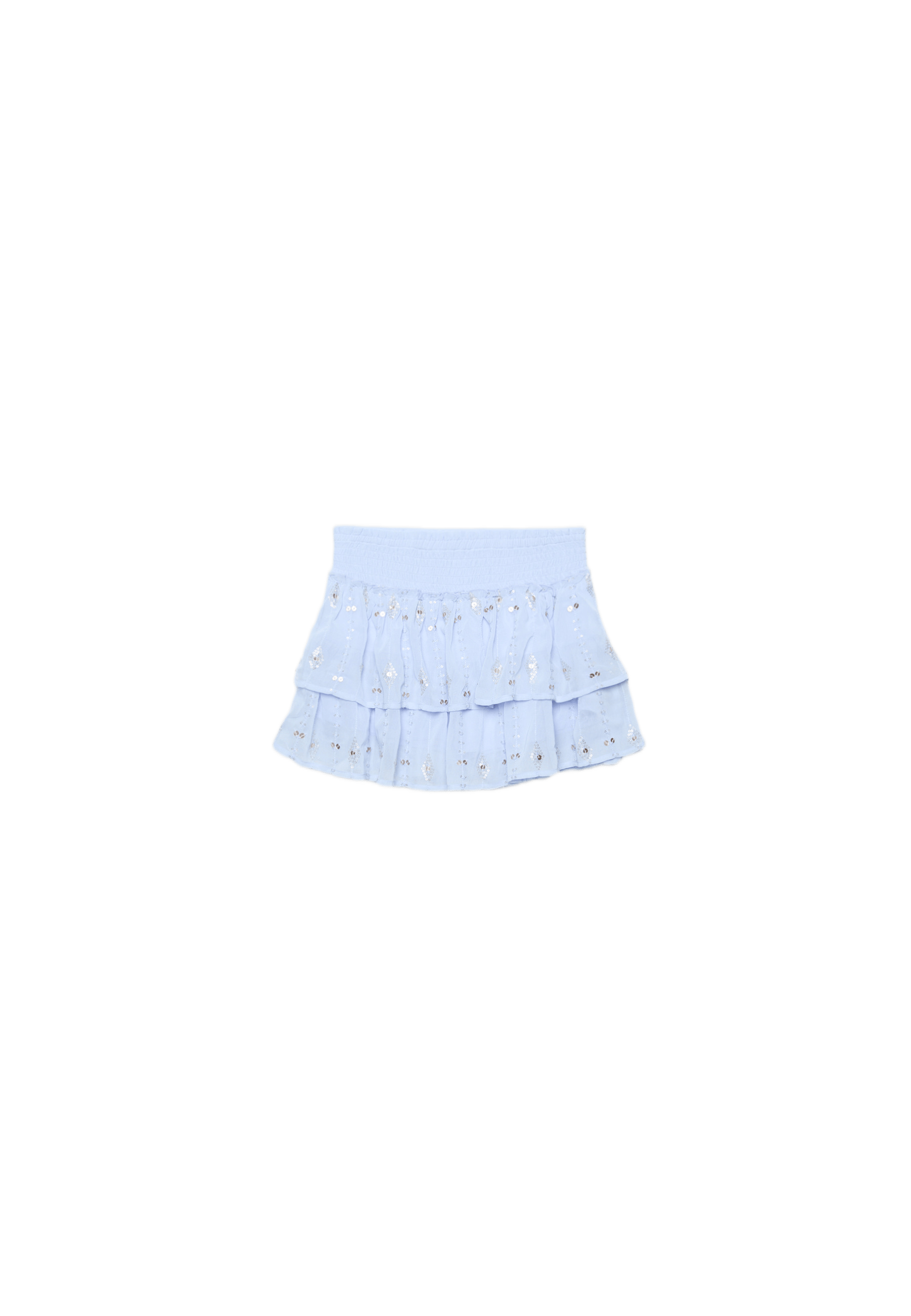 Embroidered mini skirt — Sky blue