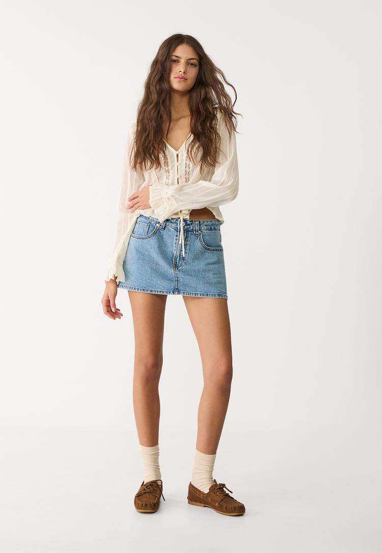 d62 falda pantalon denim