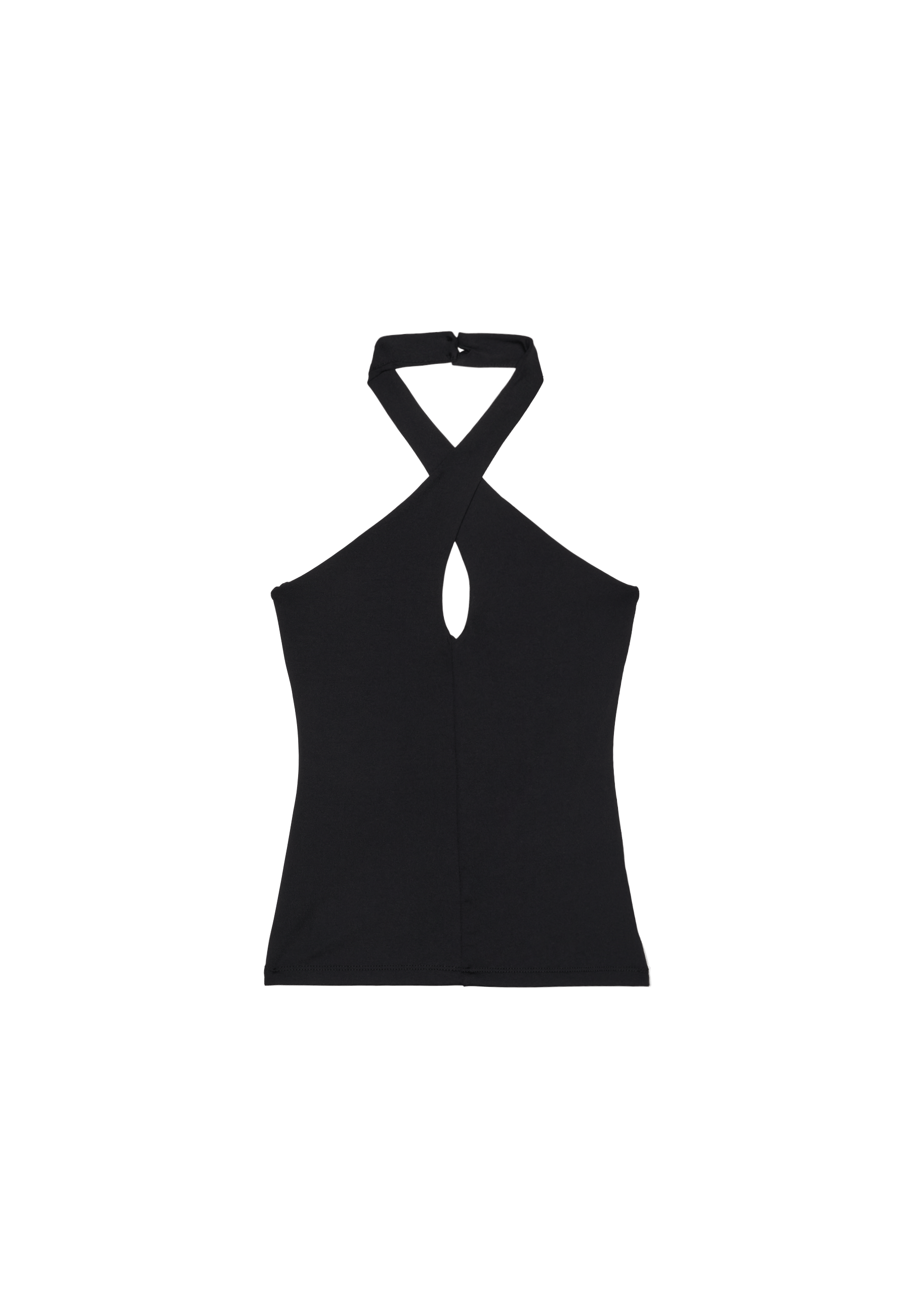 Halter cross-over top — Black