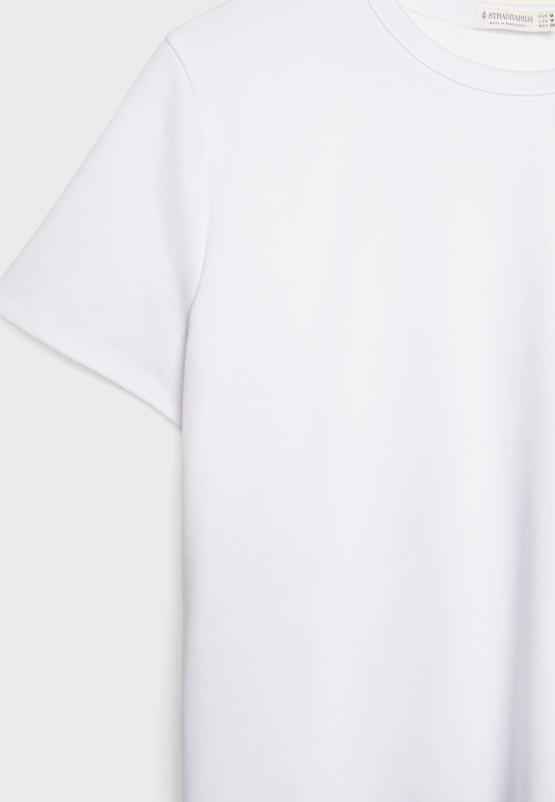 Stradivarius B02 Yumuşak dokulu basic regular t-shirt görsel 2