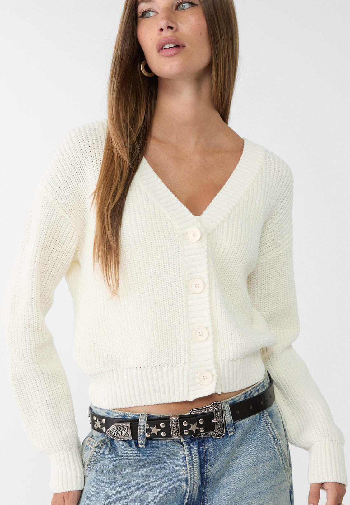 Botones Leopardo Chaqueta Punto Leopardo Stradivarius Chaleco