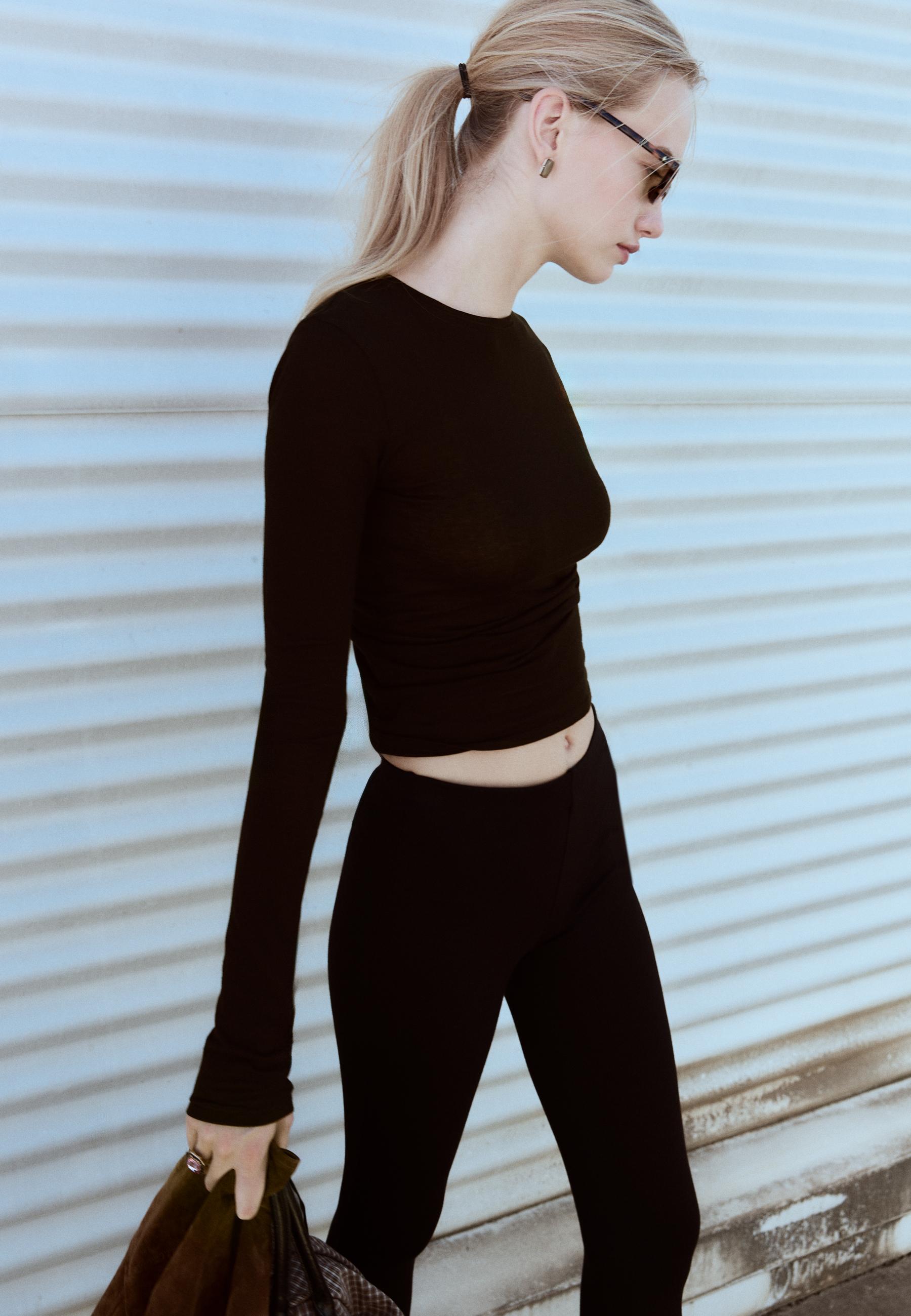 Stradivarius Uzun kollu basic t-shirt