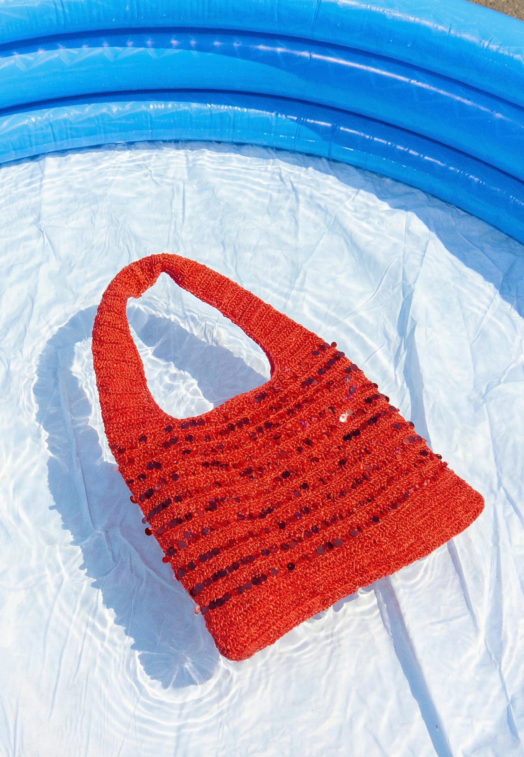 Sequin shoulder bag — Orange