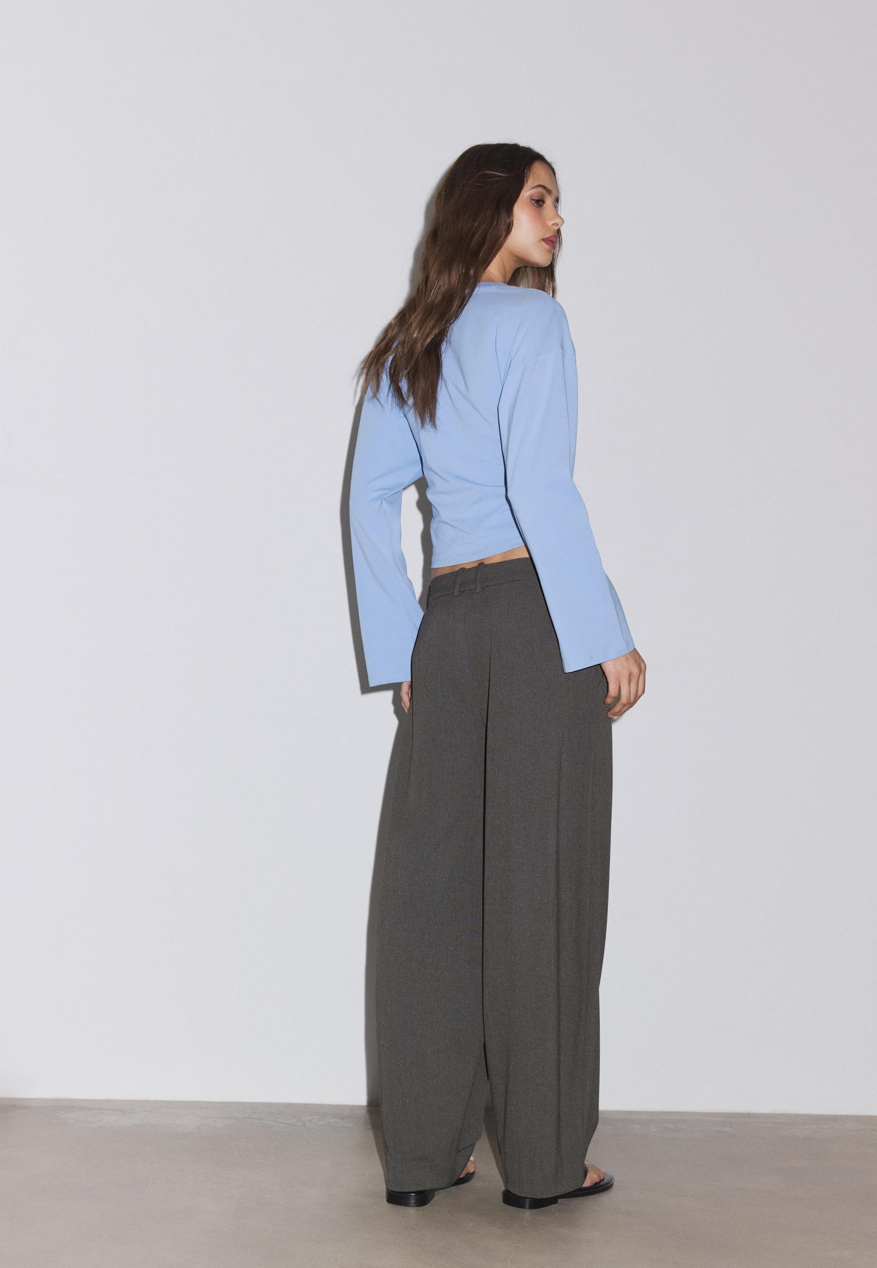 Smart baggy trousers with seam detail — Dark grey