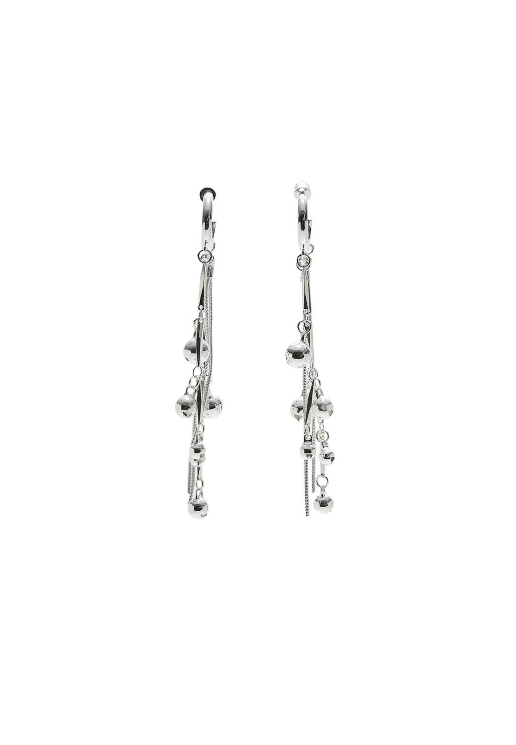 Pendientes largos aros y abalorios