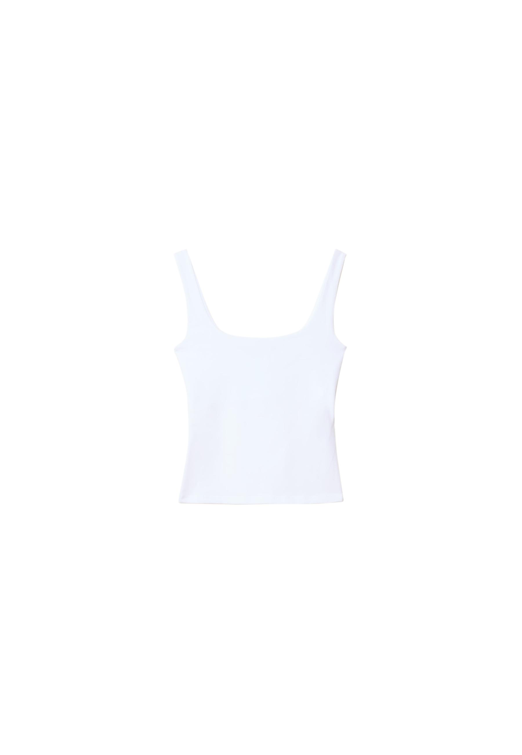 Wide strap top — White