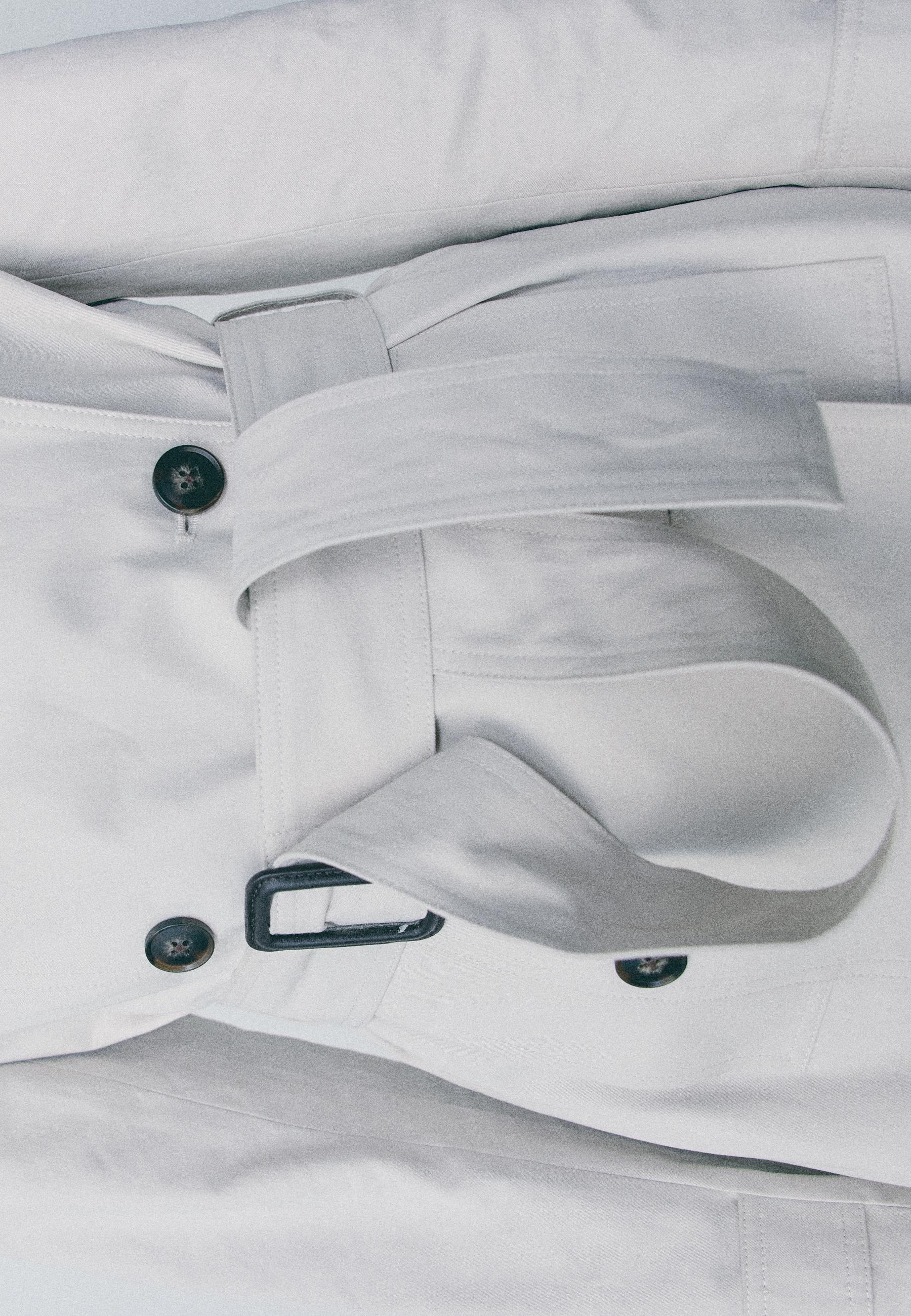 Basic short trench coat — Stone