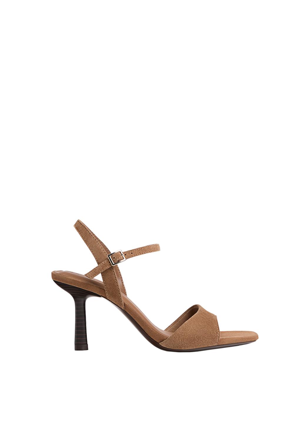 Sandali con tacco in pelle