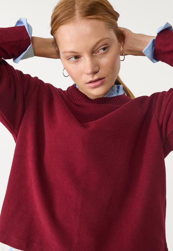 t shirt in maglia con collo rotondo