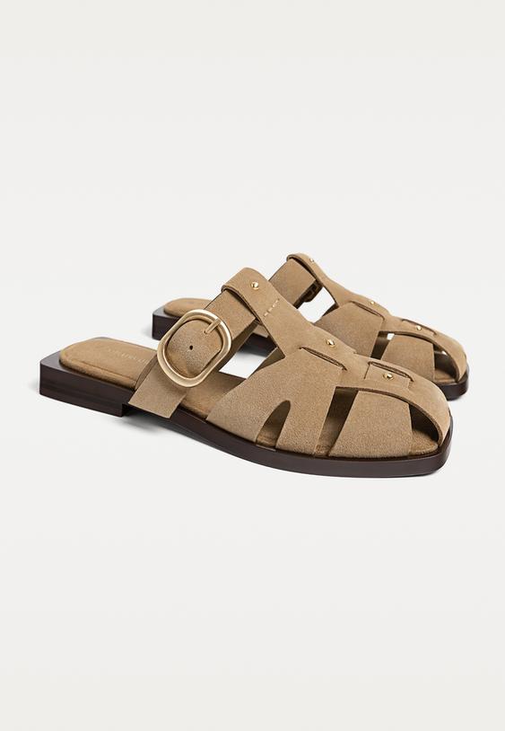 leather cage sandals