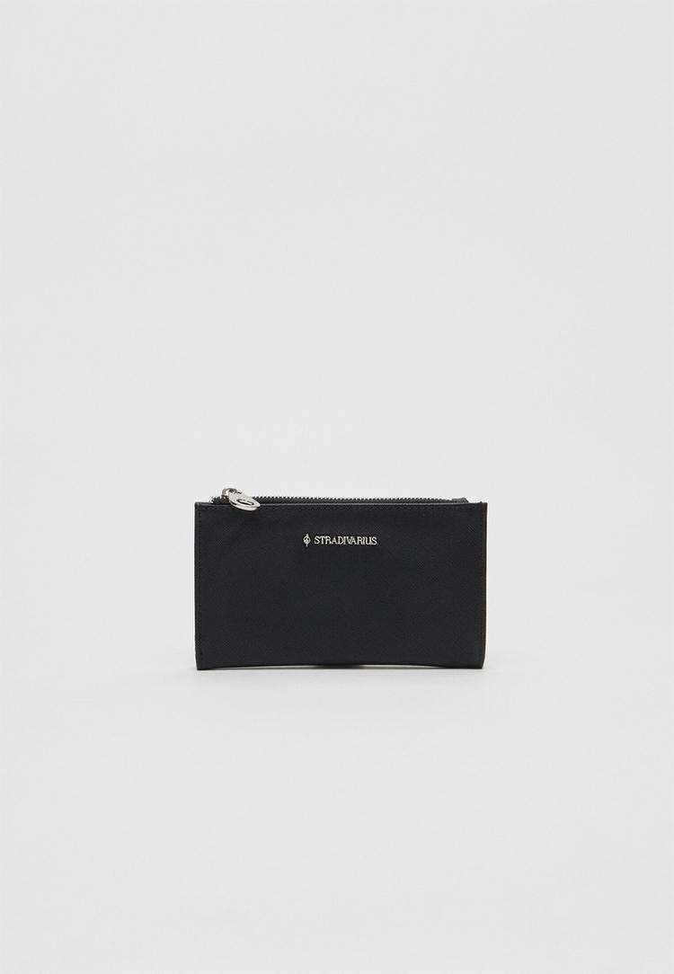 Stradivarius Základní Peněženka Na Zip Black Os