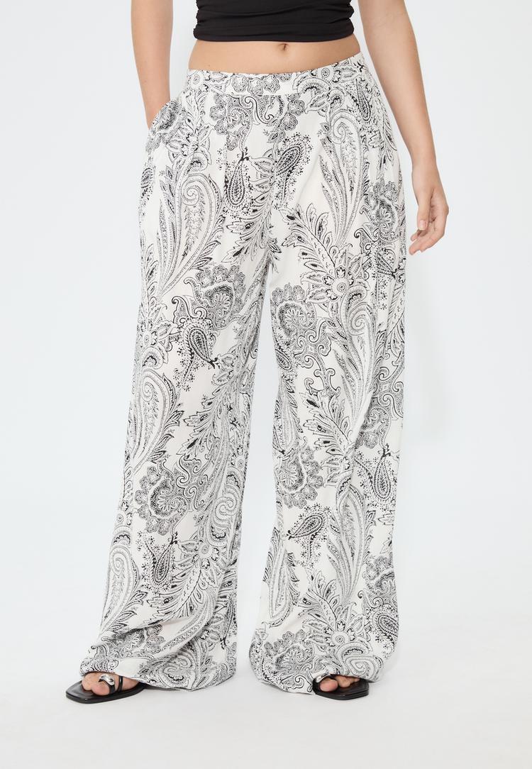 flowing printed palazzo trousers