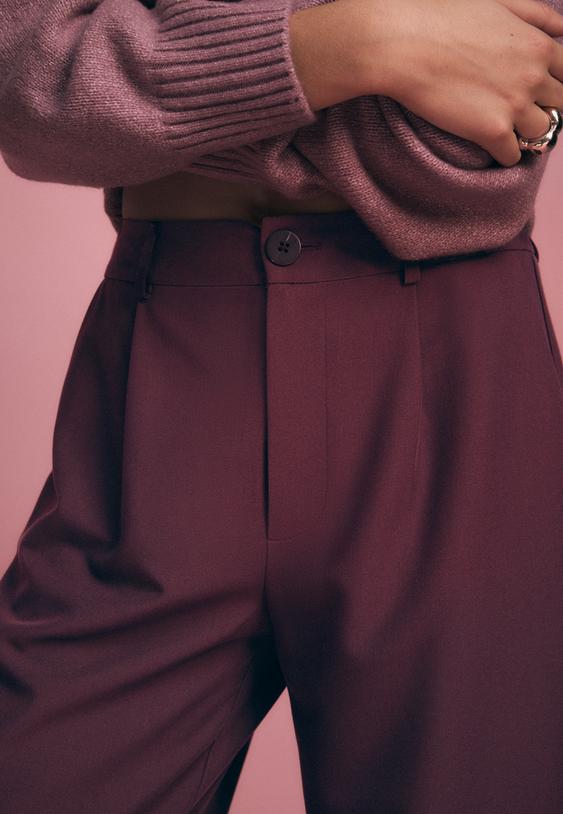 pantalon recto efecto lino