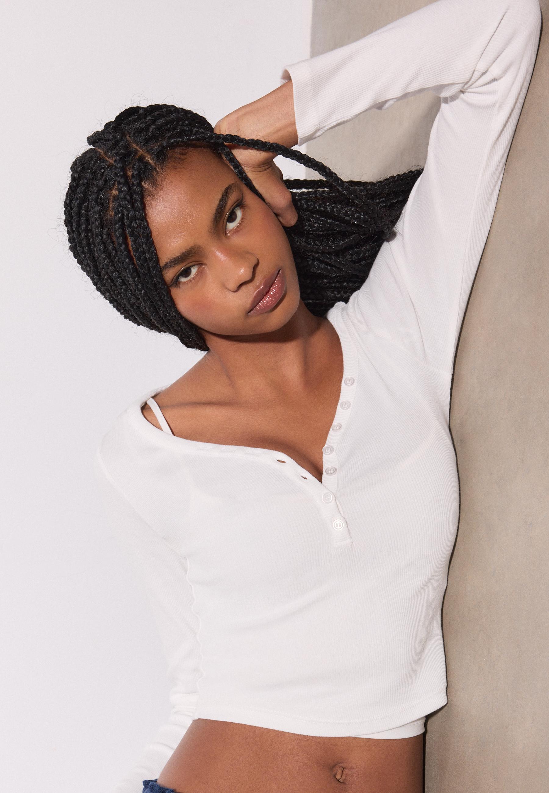 Blouse with buttons — White