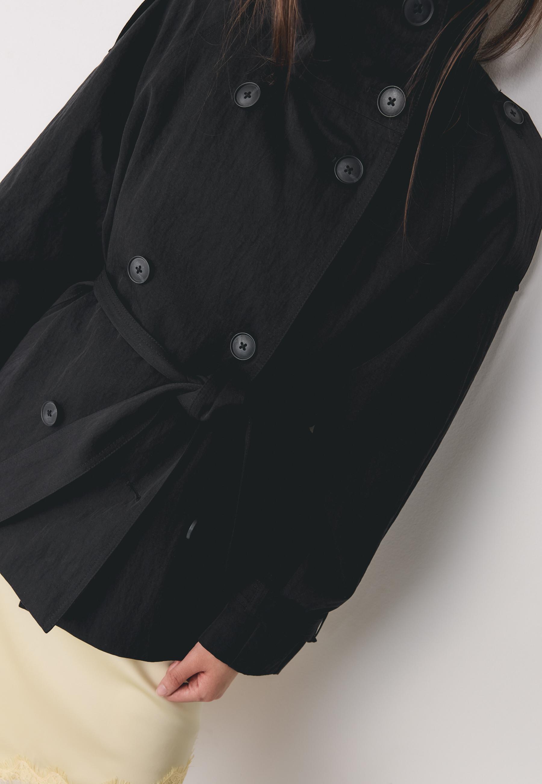 High neck trench — Black