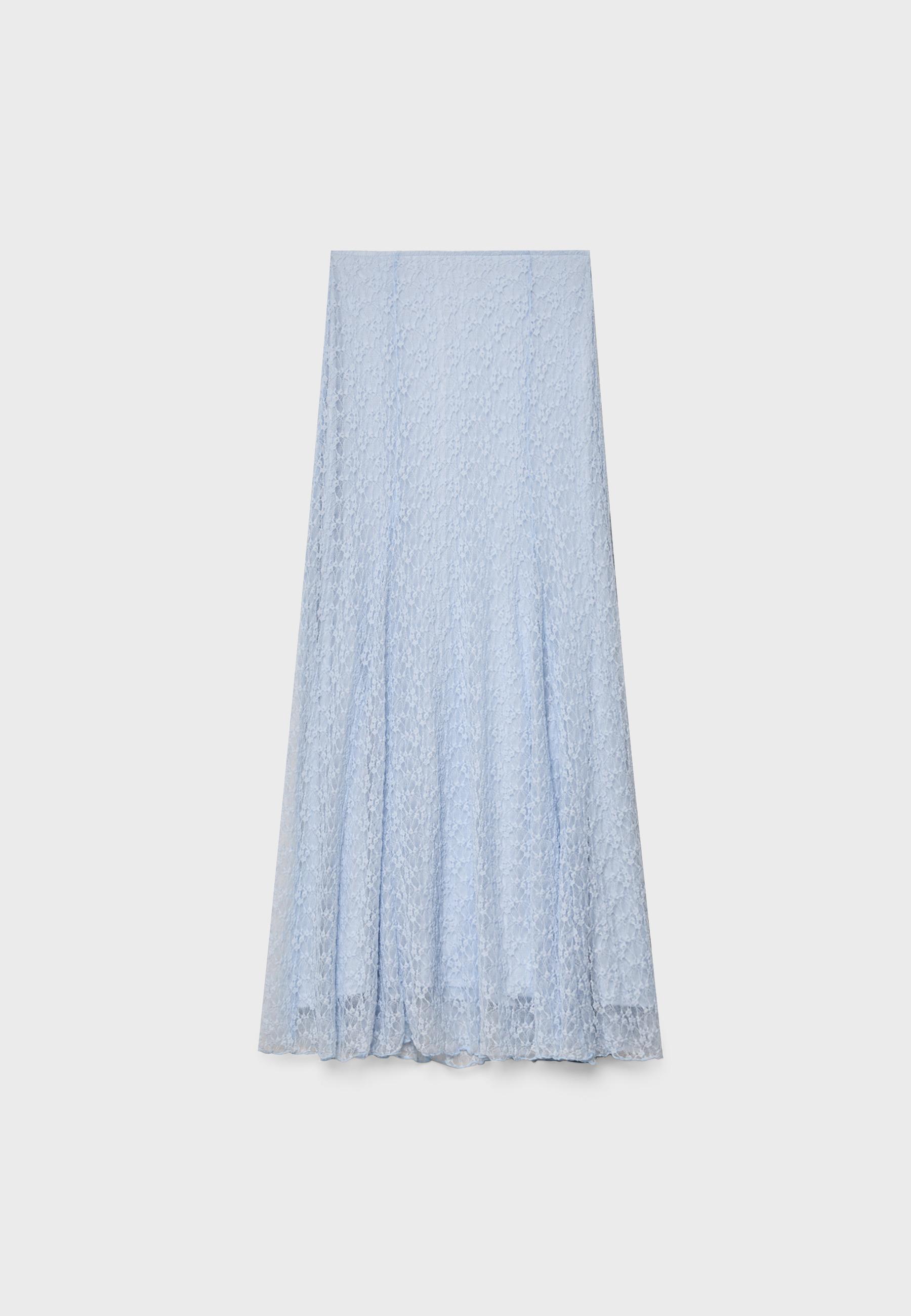 Lace midi skirt — Royal blue