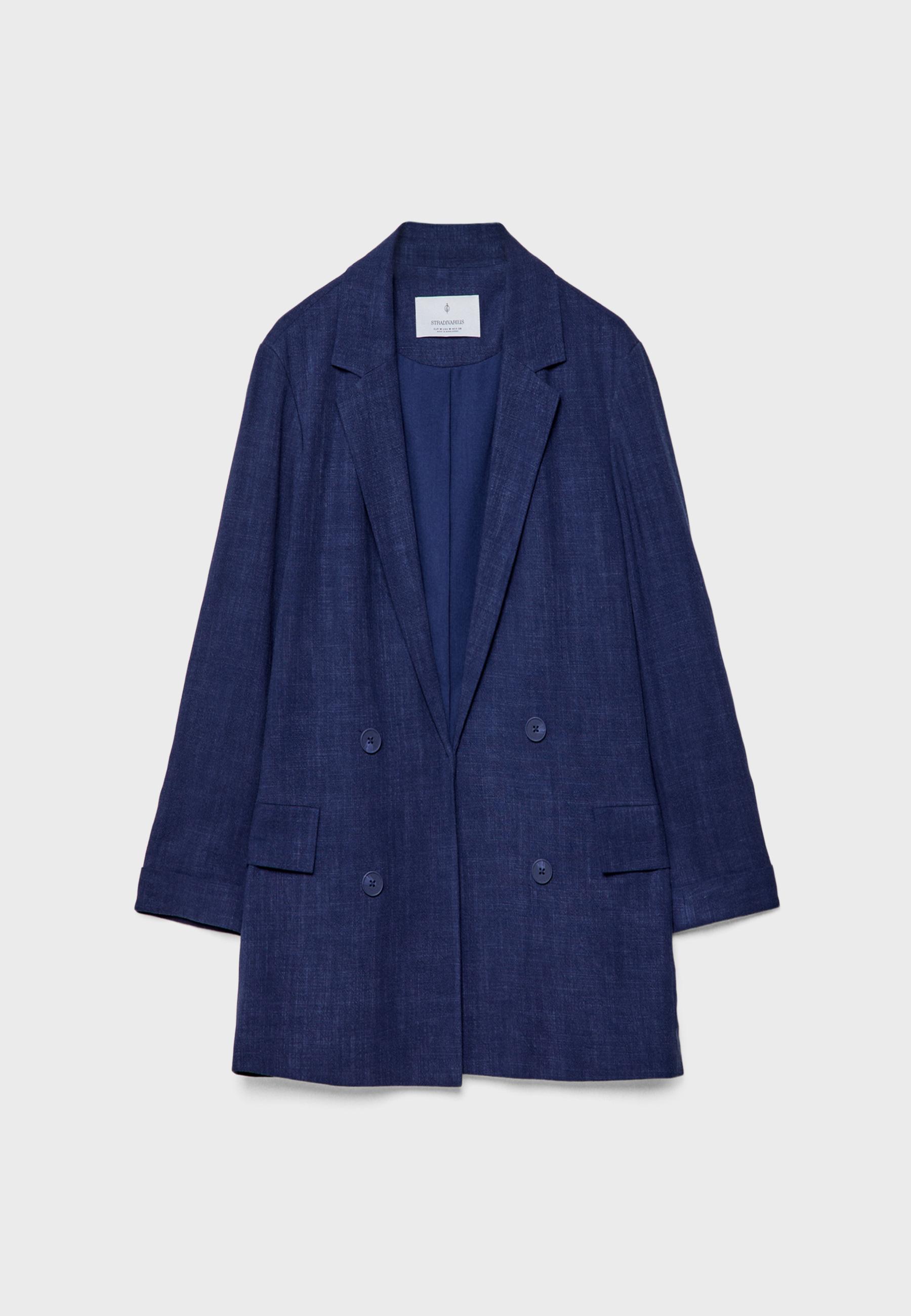 Open linen blend blazer - Women's fashion | Stradivarius
