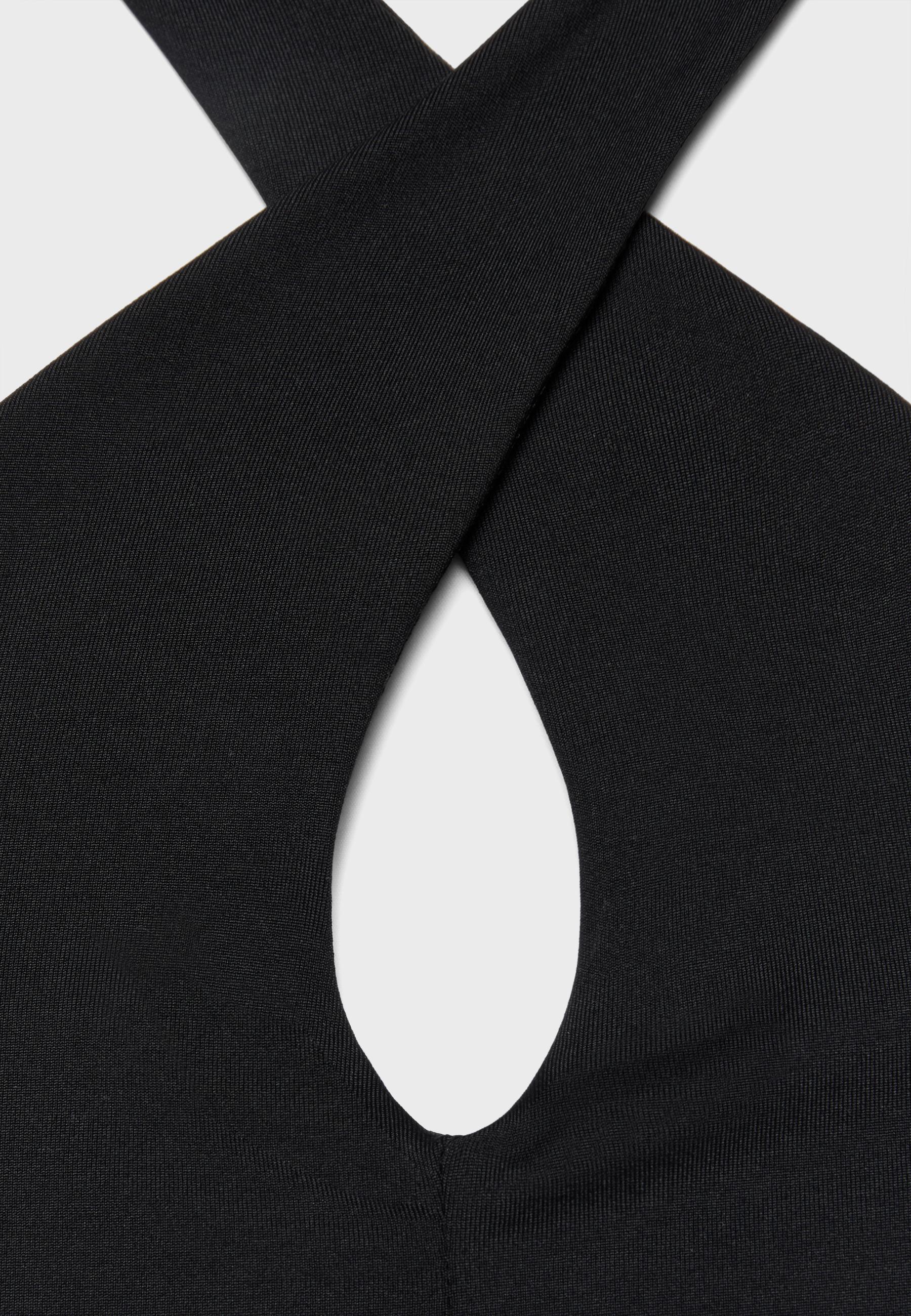 Halter cross-over top — Black