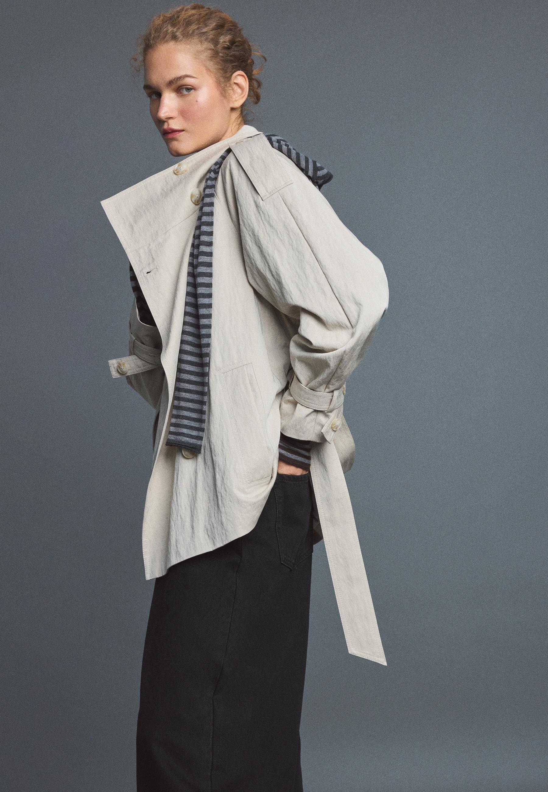 High neck trench coat - Women's fashion | Stradivarius Canada