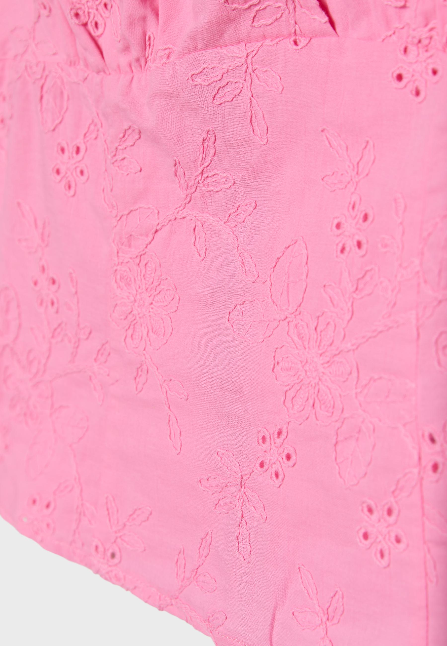Embroidered halter top — Bubblegum pink