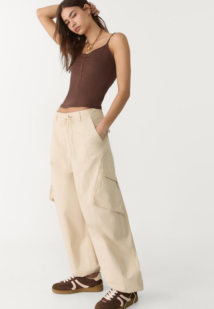 Barrel balloon fit kargo pantolon_7