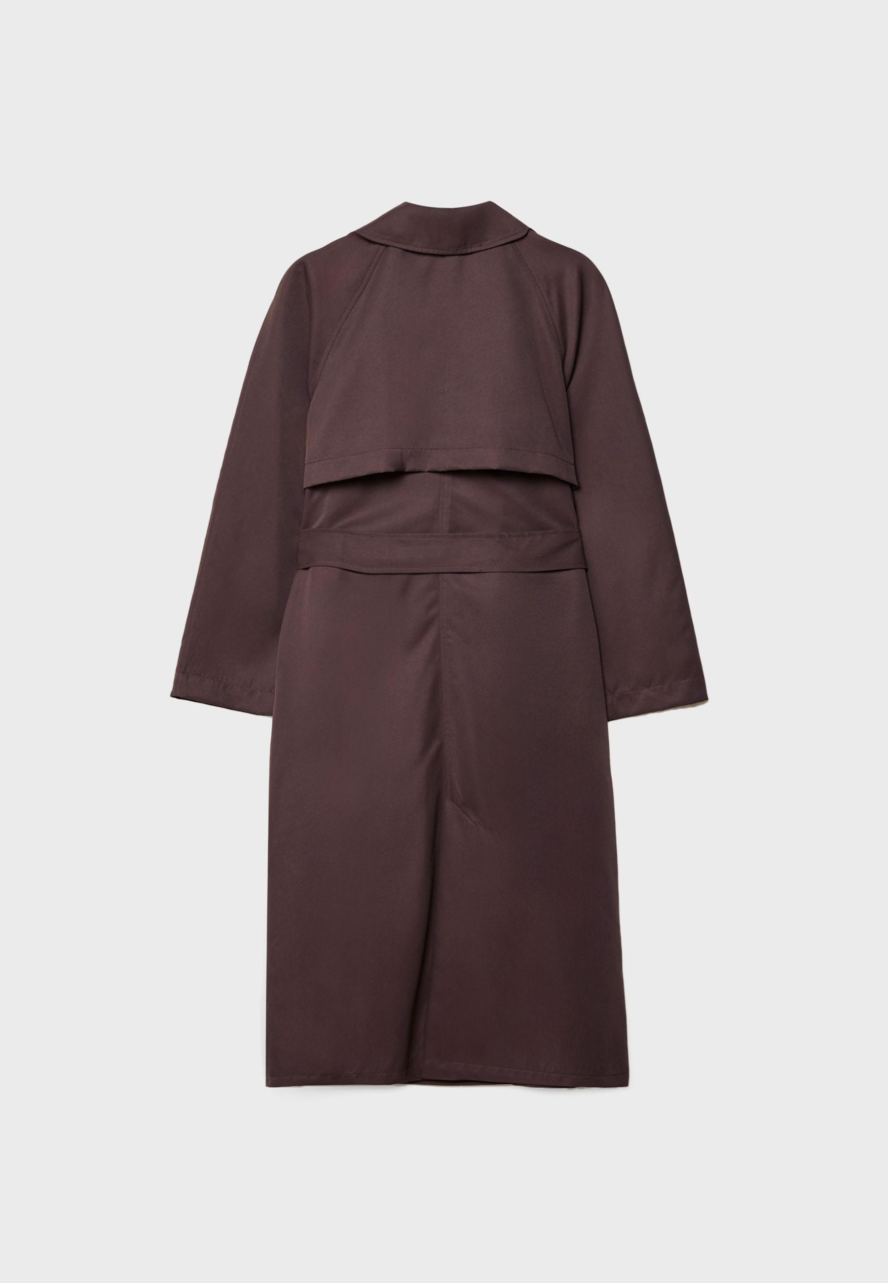 Oversized long flowing trench coat — Brown